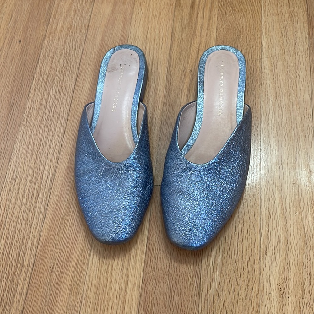 Loeffler Randall blue metallic slides size 7.5